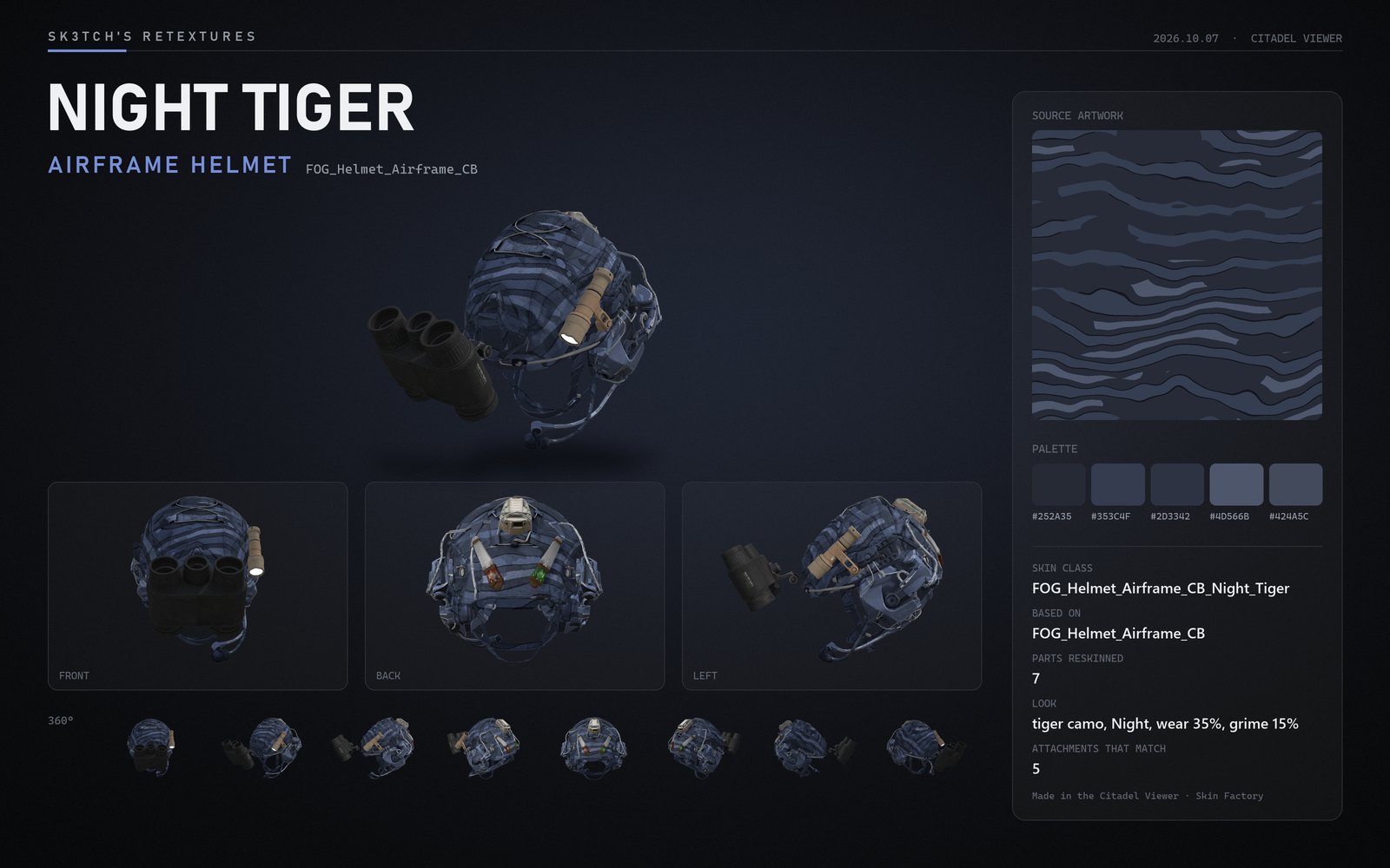 Airframe helmet Night Tiger